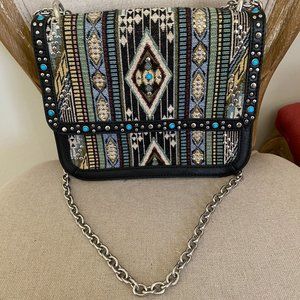 CHELSEA 28 Dahlia Embroidered Faux Leather Crossbody Bag